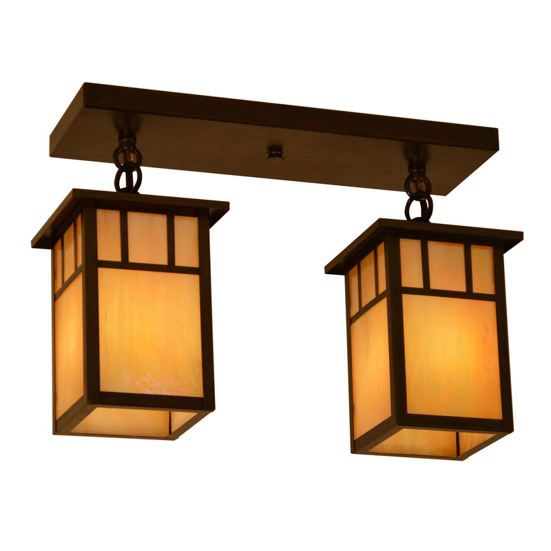 Arroyo HCM-4L/2DTGW-BZ Huntington Two Light Flush Mount Bronze