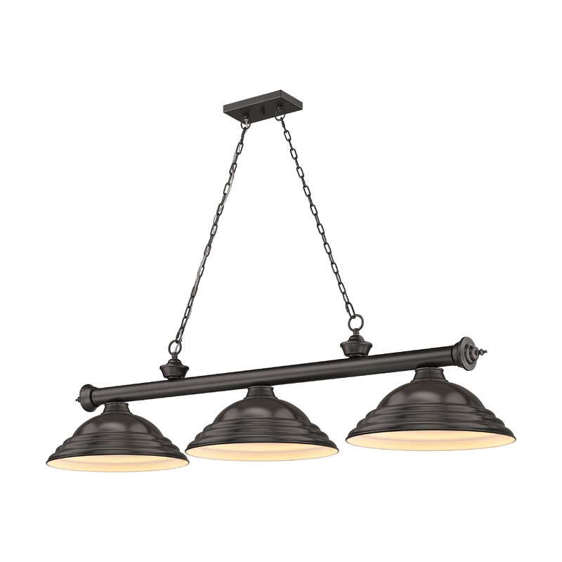 Cordon 3-Light Billiard Bronze Dome Bronze Steel