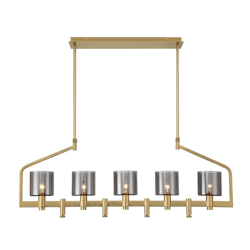 Five Light Chandelier from the Decato Collection in Brushed Gold Finish by Eurofase