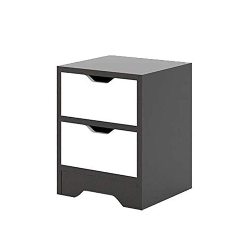 HYY-YY Comodino Nero Comodino 2 cassetti Comodino for la Camera Uso Moderno cassetto del Comodino (Colore: Nero, Formato: 30 * 31.5 * 41,2 Centimetri)