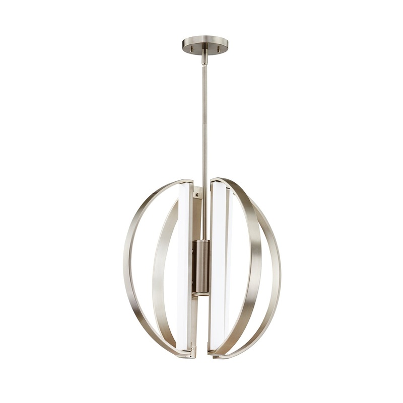 LED Chandelier from the Liv Collection in Brushed Nickel Finish by Justice Designs