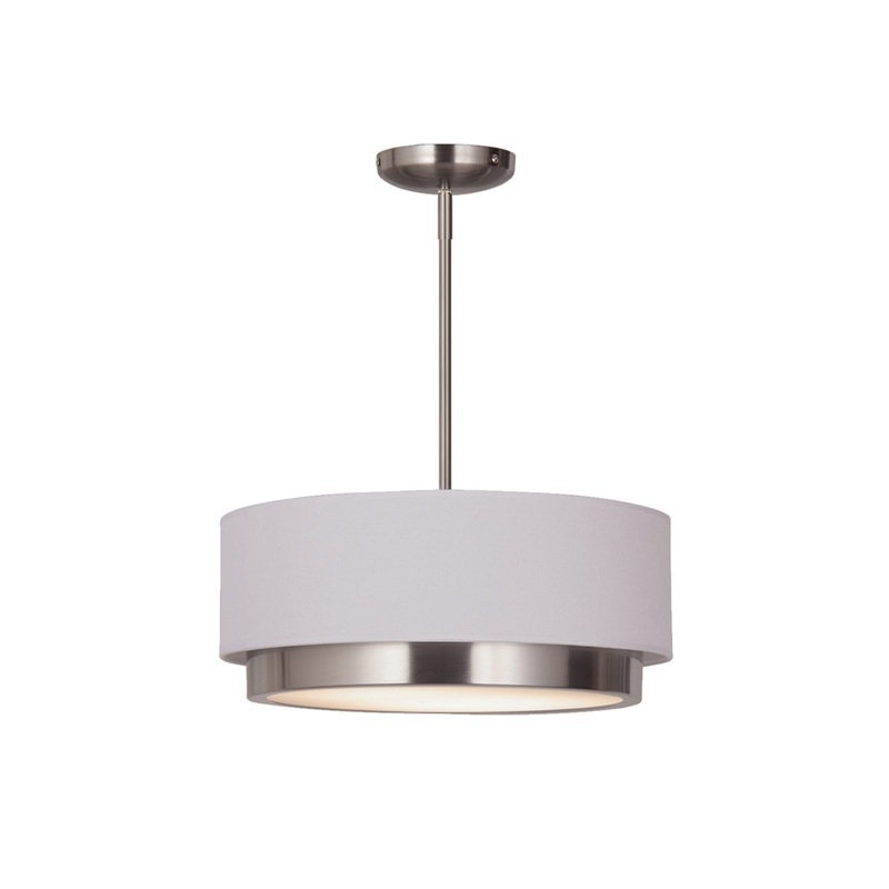 LED Semi-Flush /Pendant from the Tate Collection in Brushed Nickel Finish by Justice Designs