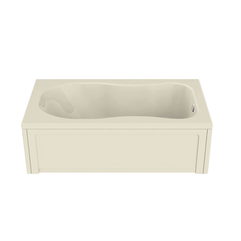 MAAX 101056-000-004-000 Topaz 6636 Acrylic Alcove End Drain Bathtub in Bone