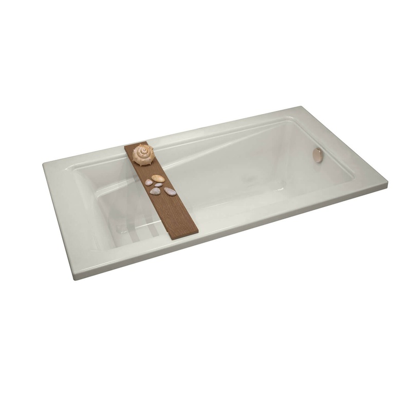 MAAX 106219-097-007 Exhibit 6634 Acrylic Drop-in End Drain Combined Whirlpool & Aeroeffect Bathtub in Biscuit