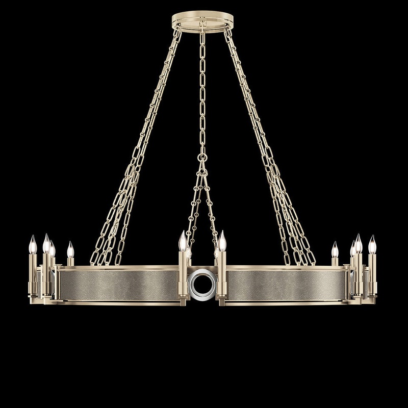 Mirage 49.75″W Round Chandelier Champagne/Nickel/Coco