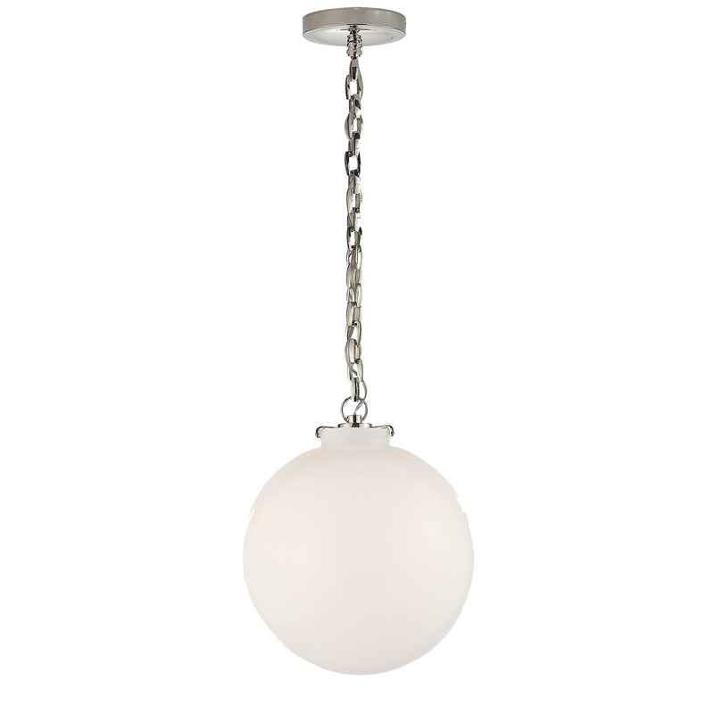 One Light Pendant from the Katie Globe Collection in Polished Nickel Finish by Visual Comfort Signature
