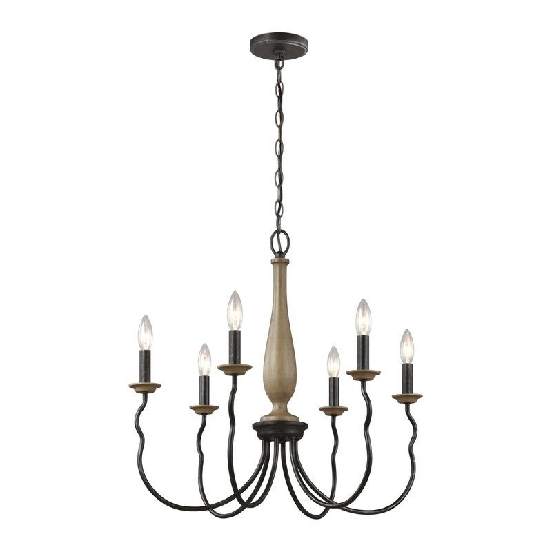Simira Six Light Chandelier Stardust