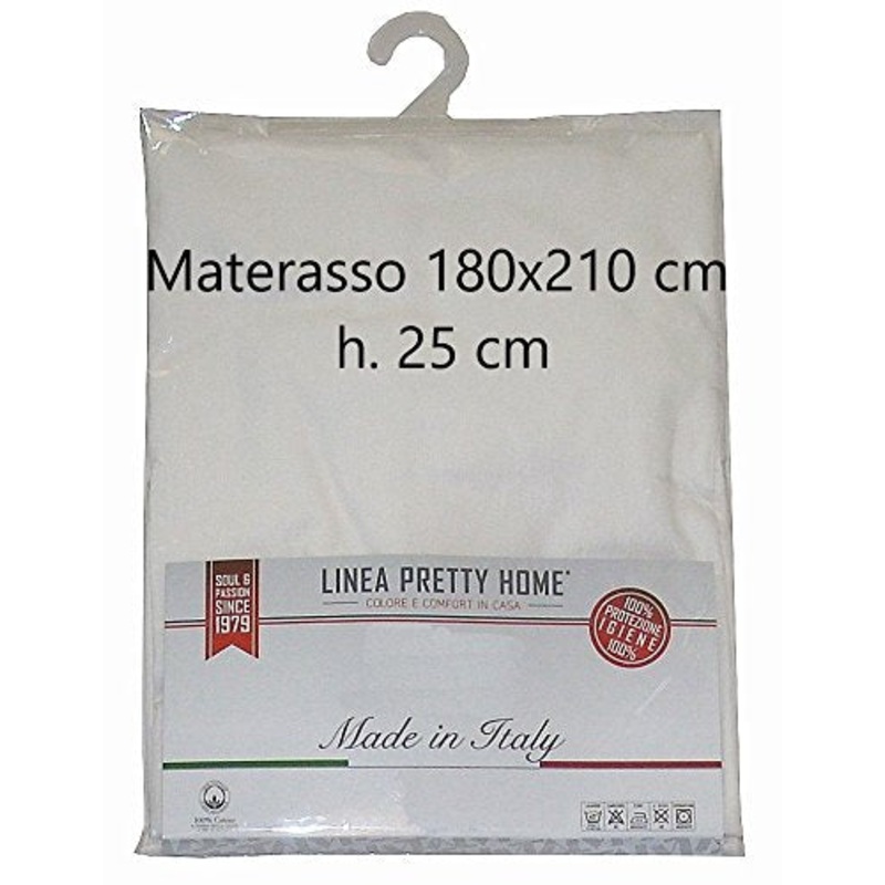 Tata Home Coprimaterasso Carson Maxi con Angoli ed Elastici Sanforizzato 100% Cotone Misura 2 Piazze Matrimoniale cm 180X210 Altezza Materasso cm 25 Made in Italy