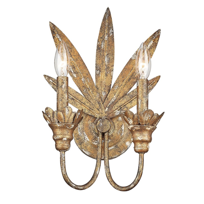Two Light Wall Sconce from the Lillianne HG Collection in Heirloom Gold Finish by Golden