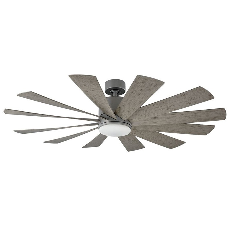 12-blade Windflower Ceiling Fan by Modern Forms Fans (Wet Rated) 60″ Graphite/Weathered Gray CCT