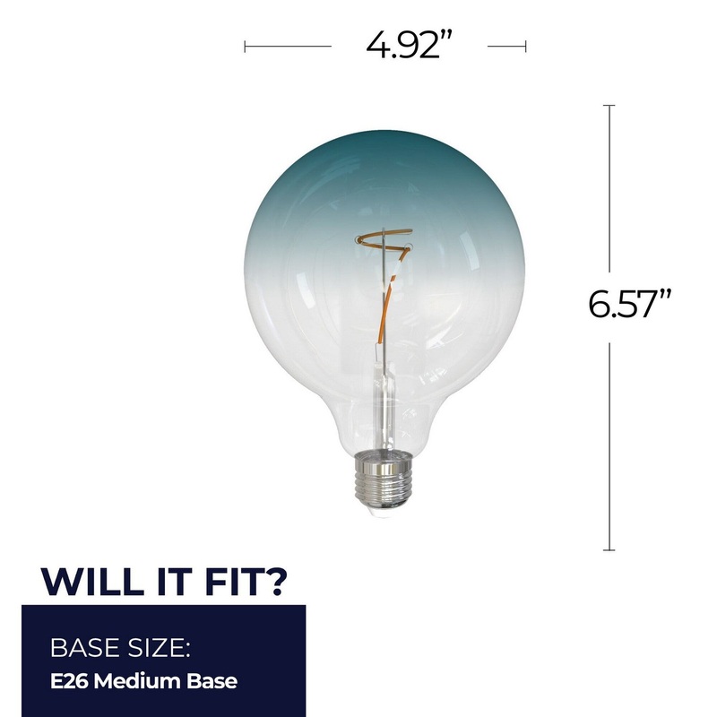 4.5 Watt G40 Clear/Blue, 200  Lumens, E26 base, 120 Volt Light Bulb by Bulbrite