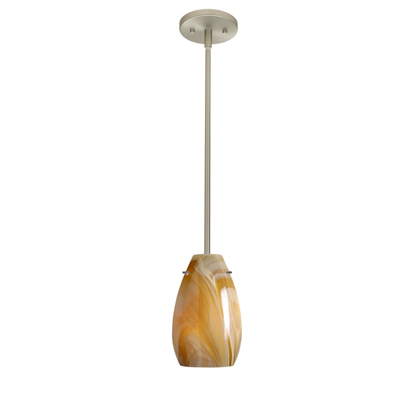 Besa 1TT-4126HN-LED-SN Pera One Light Pendant Satin Nickel
