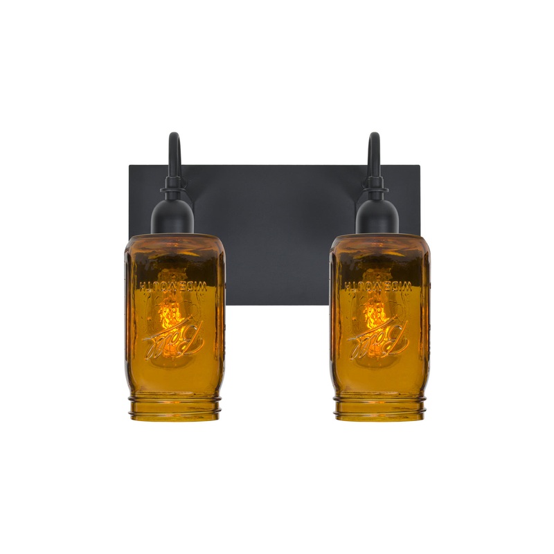 Besa 2WG-MILO4AM-EDIL-BK Milo Two Light Wall Sconce Black