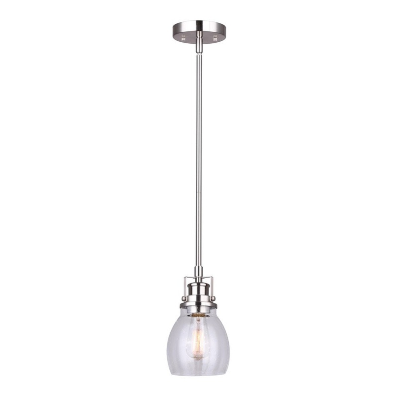 Canarm IPL705A01BN Carson One Light Pendant Brushed Nickel (Discontinued)