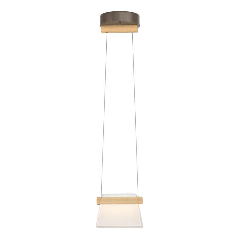 Cowbell LED Mini Pendant Bronze Clear Glass with Frosted Diffuser (YE)