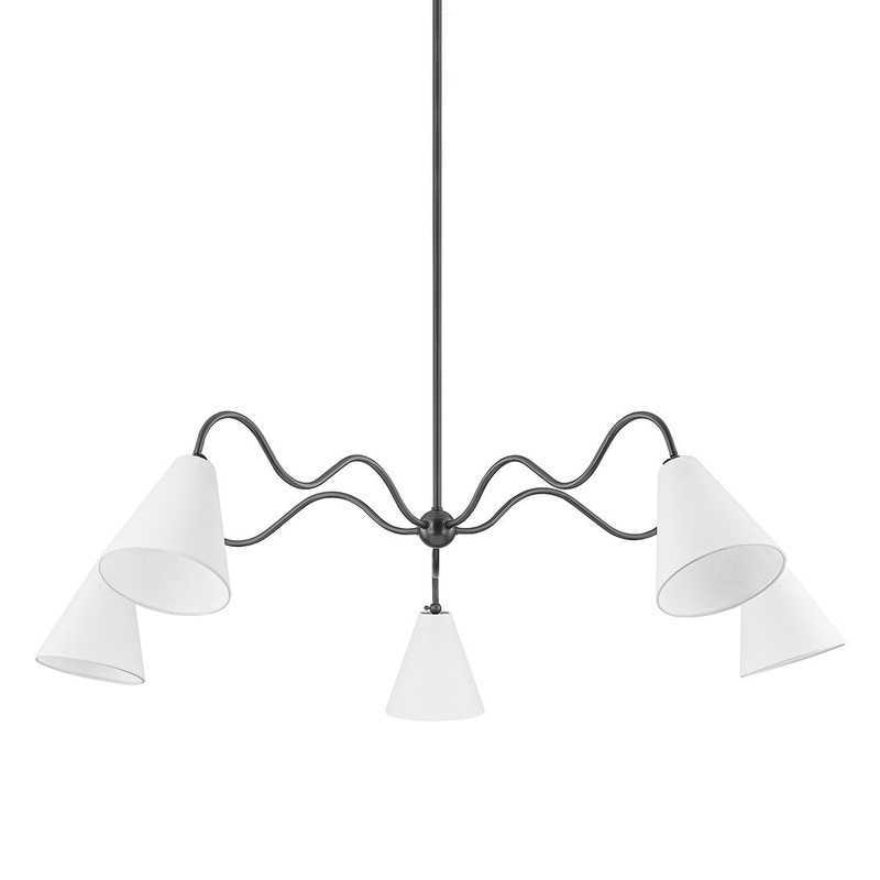 Five Light Chandelier from the Onda Collection in Old Bronze Finish by Mitzi
