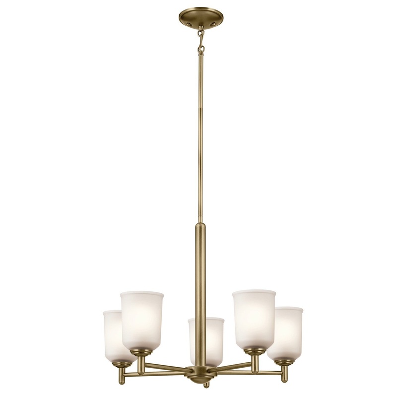 Five Light Chandelier from the Shailene Collection in Natural Brass Finish by Kichler