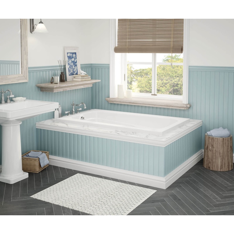 MAAX 100103-103-001-100 Tempest 60 x 36 Acrylic Alcove End Drain Aeroeffect Bathtub in White