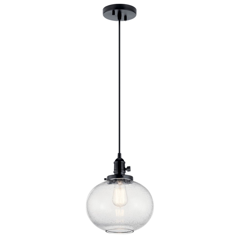 One Light Mini Pendant from the Avery Collection in Black Finish by Kichler