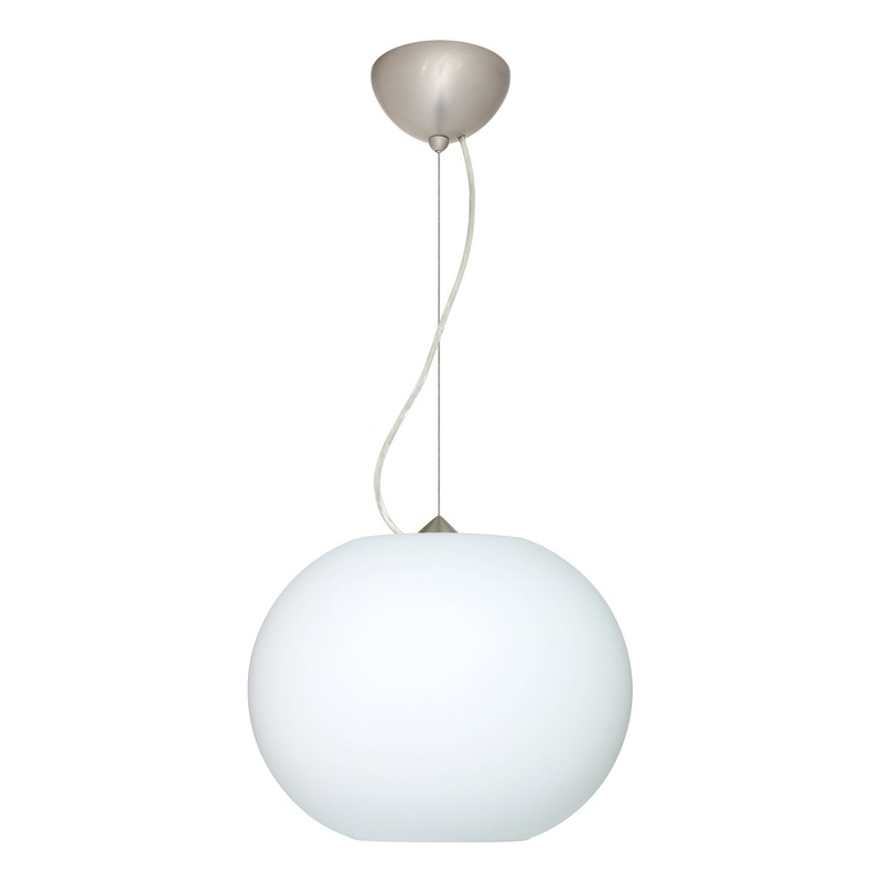 One Light Pendant from the Jordo Collection in Satin Nickel Finish by Besa