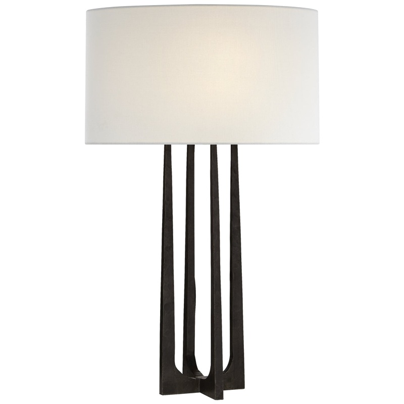 One Light Table Lamp from the Scala Collection in Aged Iron Finish by Visual Comfort Signature