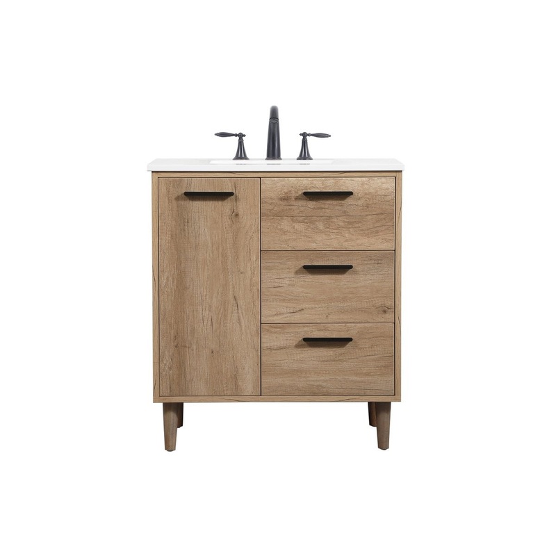 Single Bathroom Vanity from the Baldwin Collection in Natural Oak Finish by Elegant Lighting