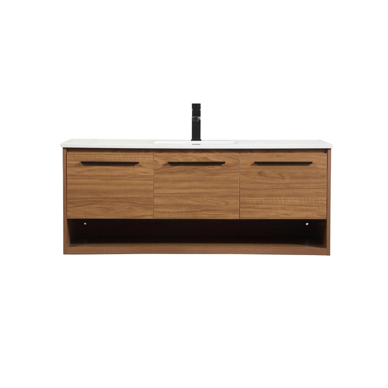 Single Bathroom Vanity from the Roman Collection in Walnut Brown Finish by Elegant Lighting