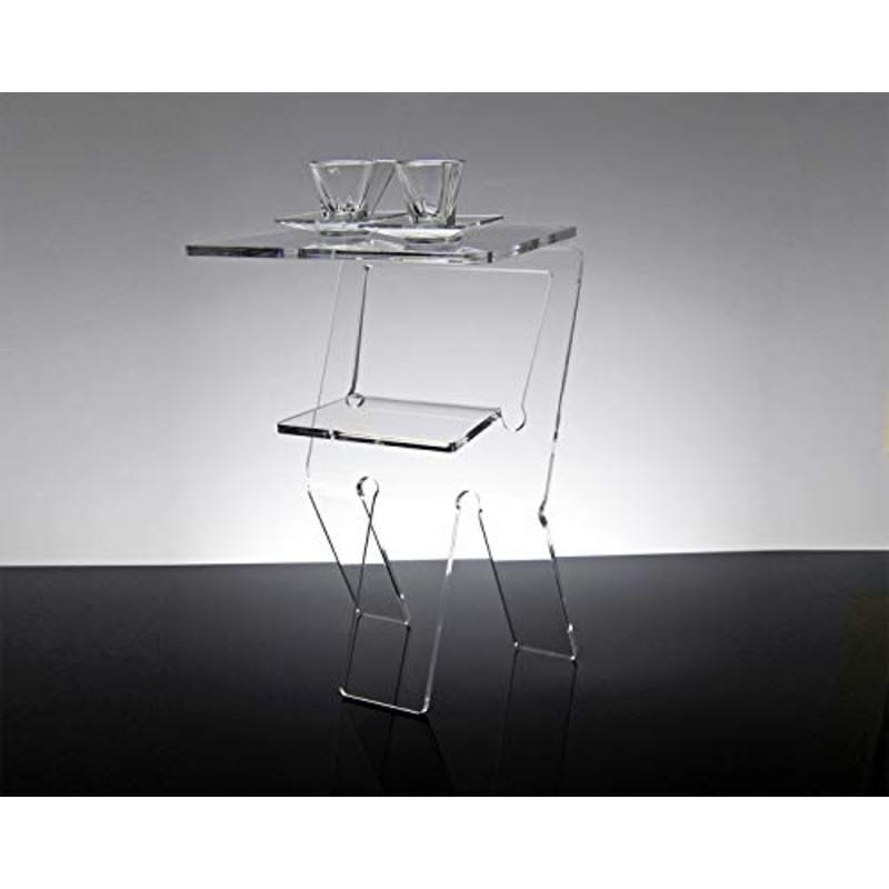 Slato Comodino da Notte dal Design Moderno in plexiglass Trasparente Oniro Grande (33 x 28 x 49 cm)