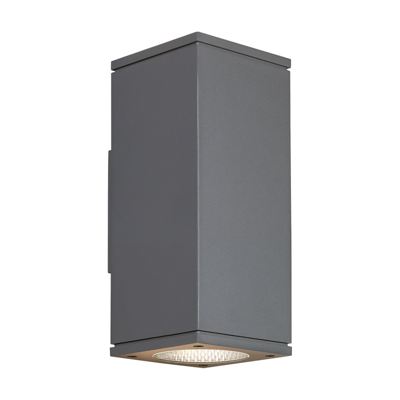 Tegel 12 Outdoor Wall Downlight Charcoal 2700K / 36-Degree Beam Button Photocontrol