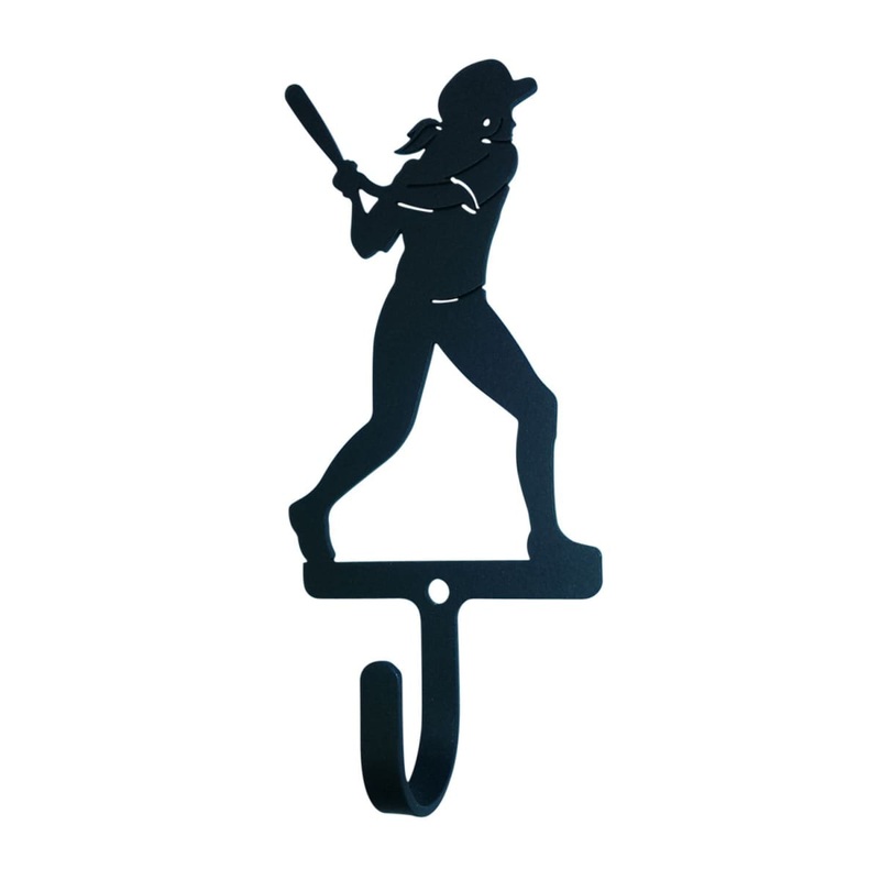 Village Wrought Iron WH-290-S Softball Woman’s Girl Wall Hook Small