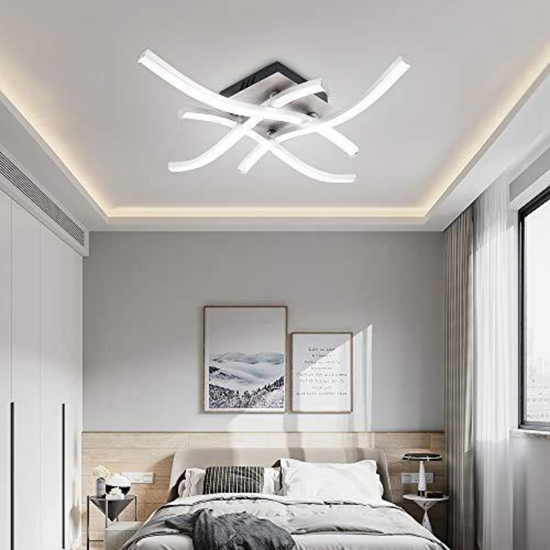 AUA Plafoniera a LED, Plafoniera LED Soffitto 24W, Lampada da Soffitto Forked Shaped 6000K Luce Bianca Fredda, per Soggiorno Camera da Letto IP20