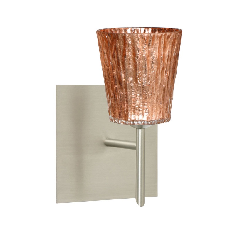 Besa 1SW-5125CF-SN-SQ Nico One Light Wall Sconce Satin Nickel