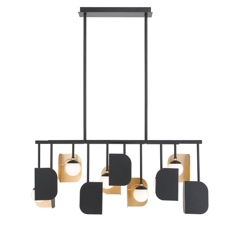 Cornice Chandelier 10-Light 45″ Gold-Black