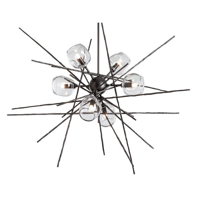 Griffin Starburst Pendant Dark Smoke Clear Glass (ZM)