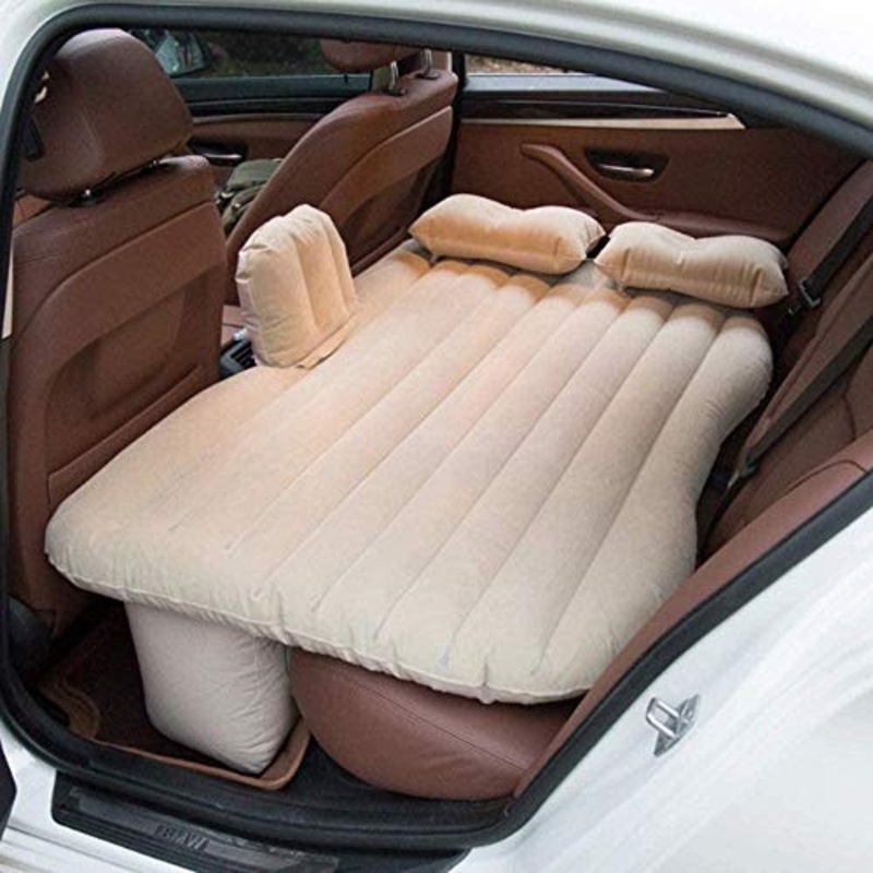 Lettino da viaggio Letto gonfiabile multifunzionale auto gonfiabile Bed auto Caschetto di protezione della base di corsa auto gonfiabile poggiatesta letto della base di corsa, alta portante 5-21