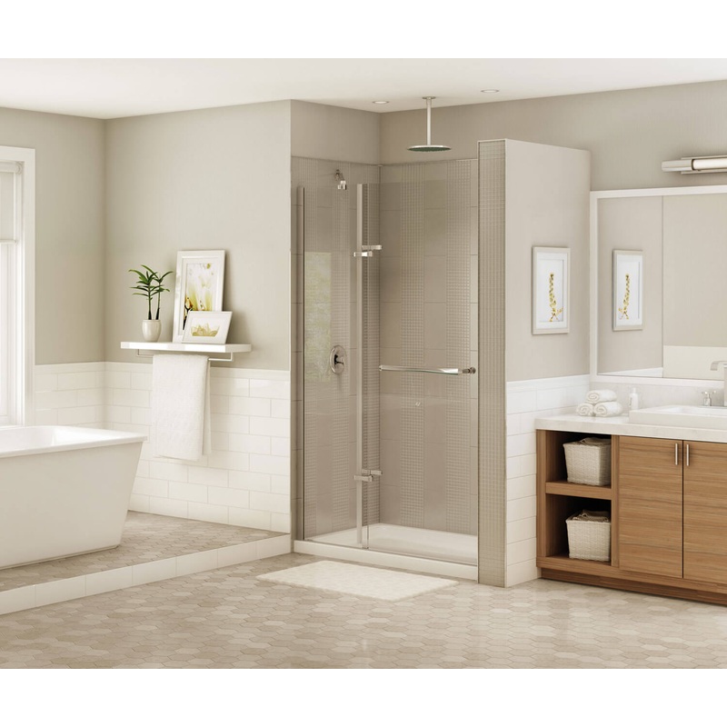 MAAX 136883-900-084-000 Reveal 71 51 -54  x 71  in. 8mm Pivot Shower Door for Alcove Installation with Clear glass in Chrome