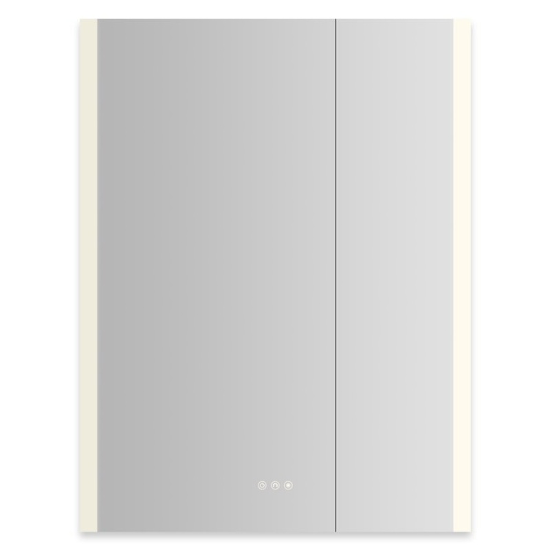 Medicine Cabinet AIO 30 x 40 Inch with Vertical Edge Lighting 2 Doors Triple Mirror Left Hinge