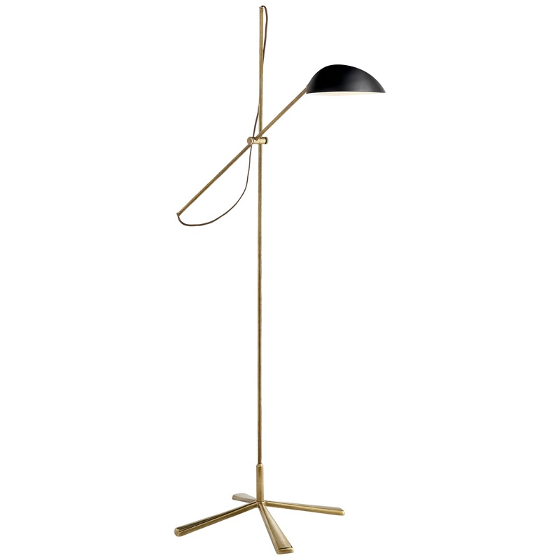 One Light Floor Lamp from the Graphic Collection in Hand-Rubbed Antique Brass Finish by Visual Comfort Signature