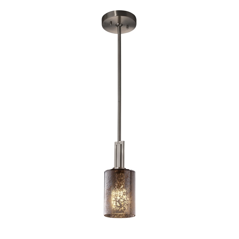 One Light Pendant from the Fusion Collection in Brushed Nickel Finish by Justice Designs