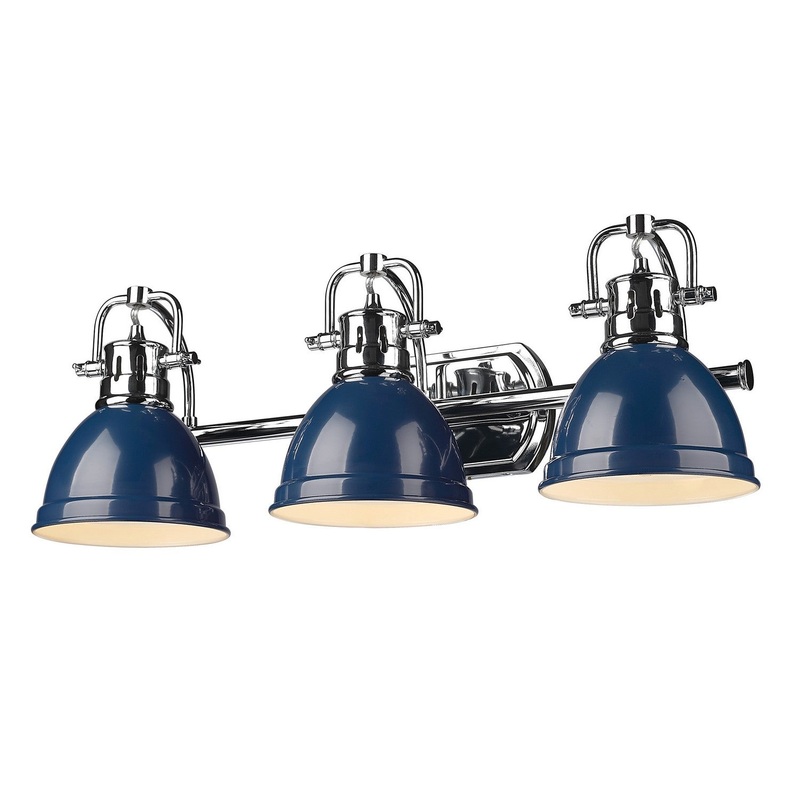 Three Light Bath Vanity from the Duncan CH Collection in Chrome Finish by Golden