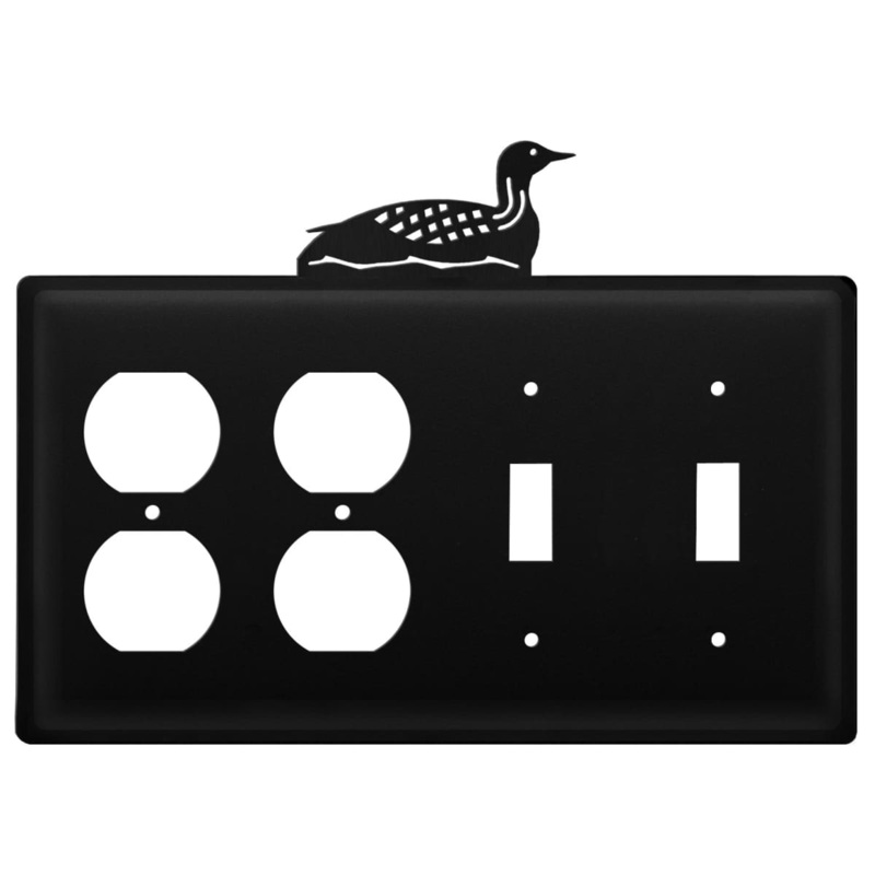 Village Wrought Iron EOOSS-116 Quad Loon Double Outlet and Double Switch Cover CUSTOM Product