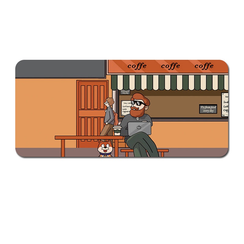 (80x30x0.4cm) Computer Desk Mat – Big Beard Uncle Series, Smooth Gaming Surface – Style 5