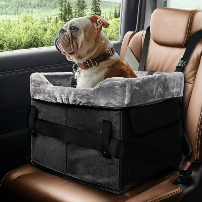 Black Car Pet Pad – Portable Dog Booster Seat for Safe and Comfortable Travel