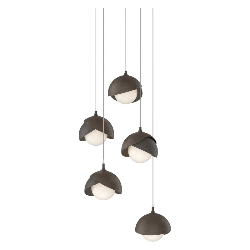 Brooklyn 5-Light Double Shade Pendant Dark Smoke Bronze