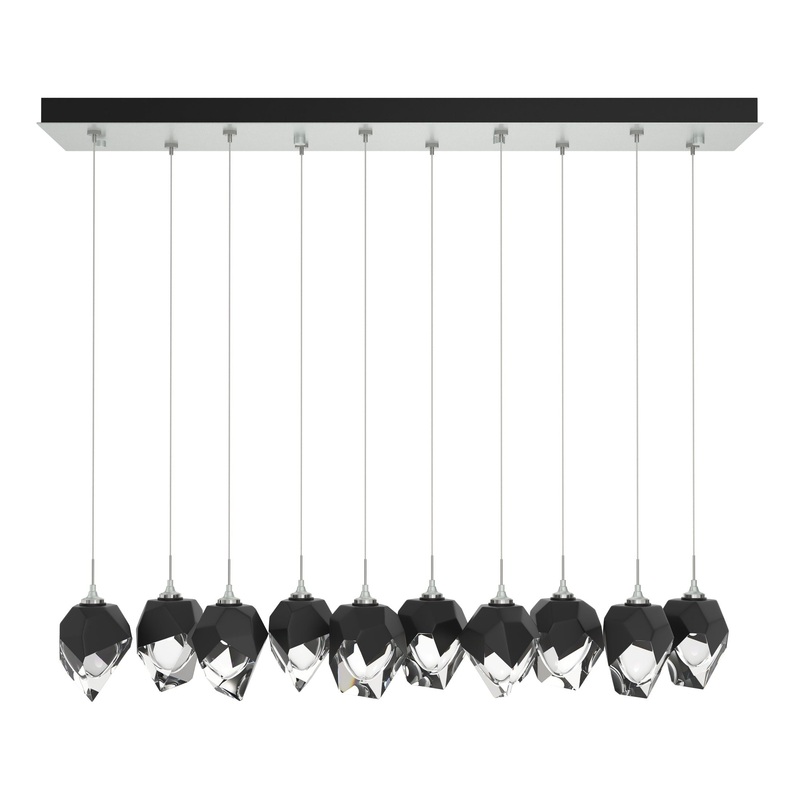 Chrysalis 10-Light Small Crystal Pendant Vintage Platinum Black Crystal (BP)