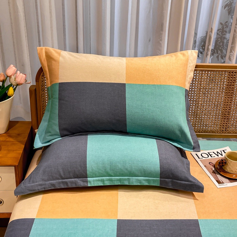 Comfortable cotton pillowcase, double-sided warm design, breathable and skin-friendly – Grayish yellow