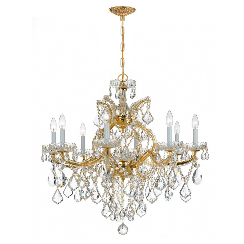 Crystorama 4409-GD-CL-S Maria Theresa Nine Light Chandelier Gold