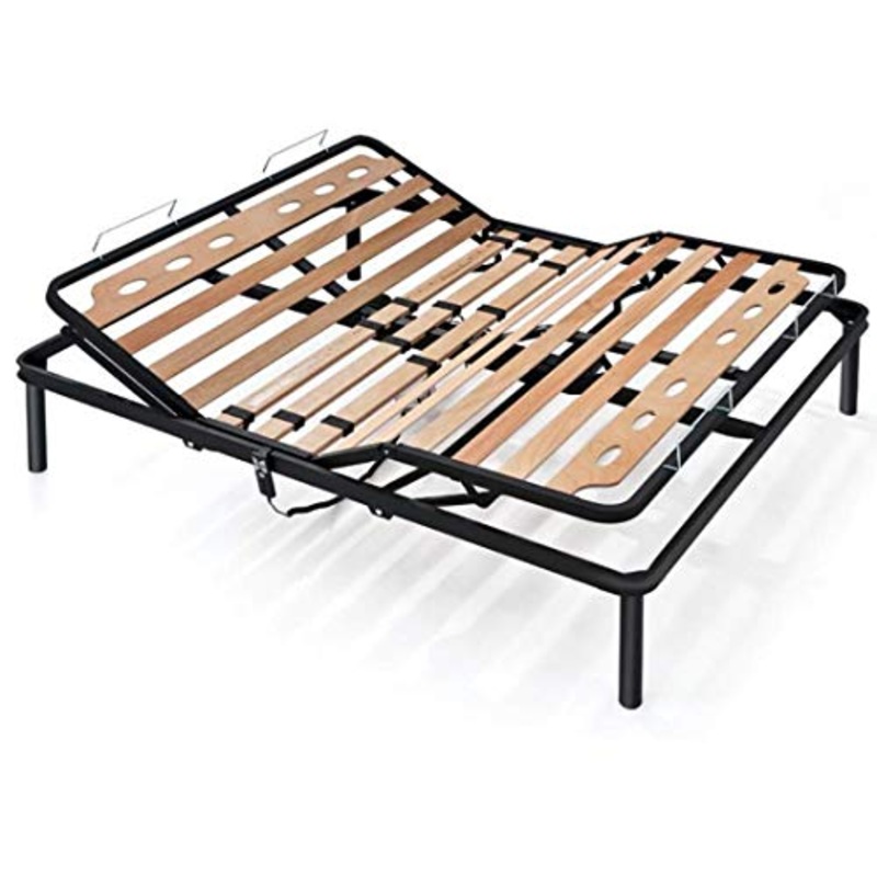 EVERGREENWEB MIGLIOR Rete Matrimoniale ELETTRICA 160×190 cm a Doghe in Legno Alzata MOTORIZZATA con Struttura Rinforzata in Ferro + 4 Gambe Smontabili Gratis, Base da Incasso per Letti e Materassi