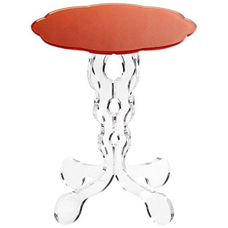 Iplex Design Arabesco Small Comodino/Tavolino in Plexiglass, Arancione