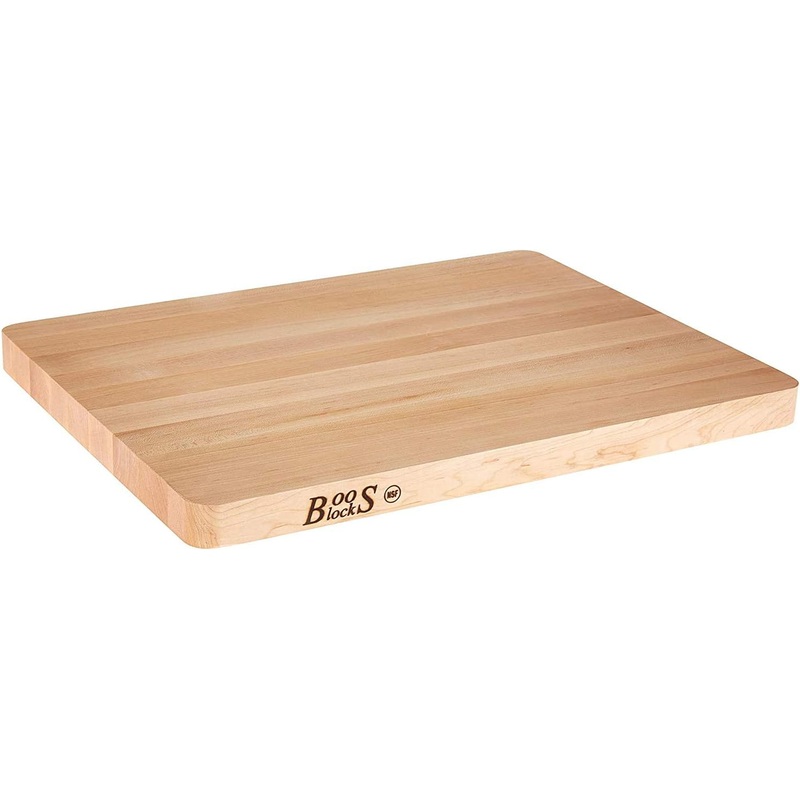 John Boos Chop-N-Slice Maple Wood Cutting Board for Kitchen Prep, 1″ Thick, Small, Edge Grain, Rectangle Charcuterie Boos Block, 16″ x 10″, Reversible 16 x 10